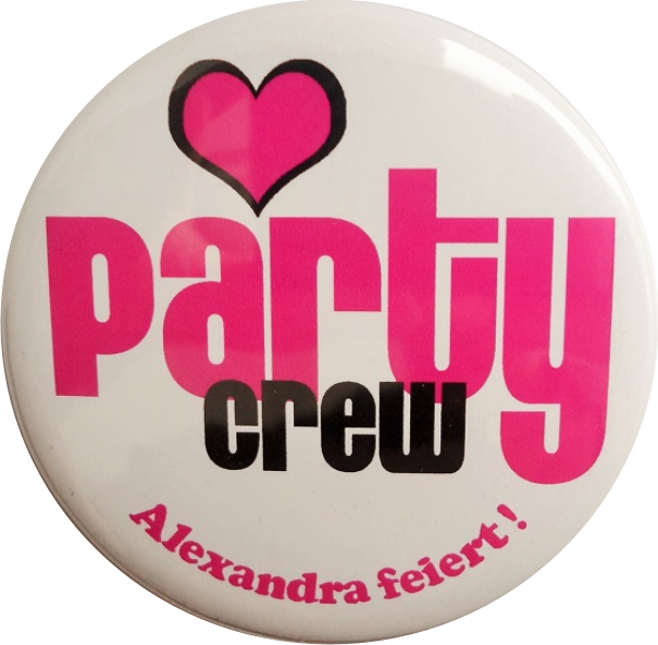 Party crew Badge white